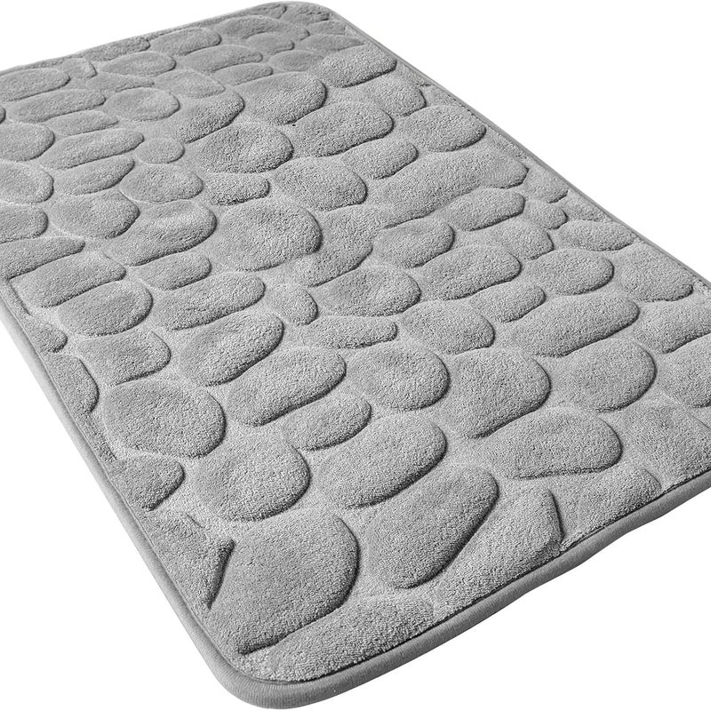 Mata łazienkowa z pianki memory foam, antypoślizgowa, szara, 40 x 60 cm, chłonna, antypoślizgowa wycieraczka do łazienki