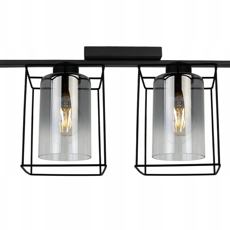 Lampa sufitowa wisząca Hella Cage modern 4xE27 abażur owalny srebrny Light Home LH