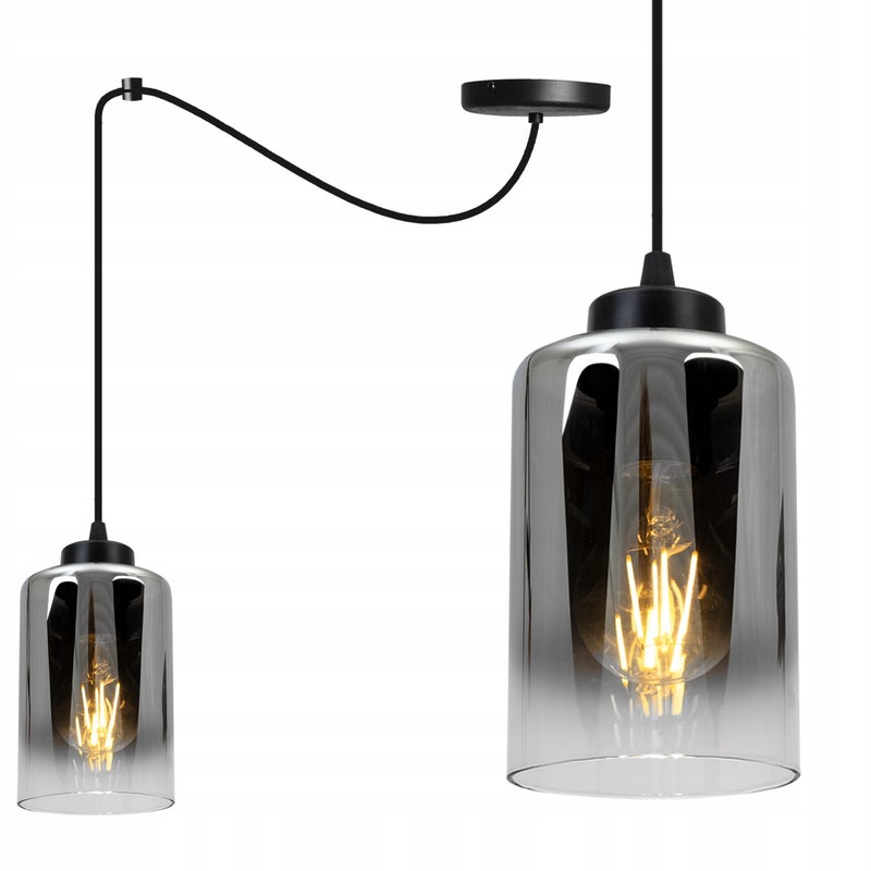 Lampa sufitowa wisząca Spider Hella modern 1xE27 abażur walec grafitowy Light Home LH