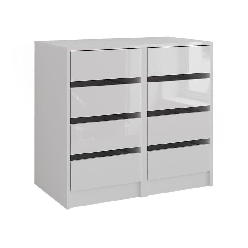 Vicco Kredens Sherry, Biały/biały wysoki połysk, 80.2 x 76 cm Zestaw 2 sztuk