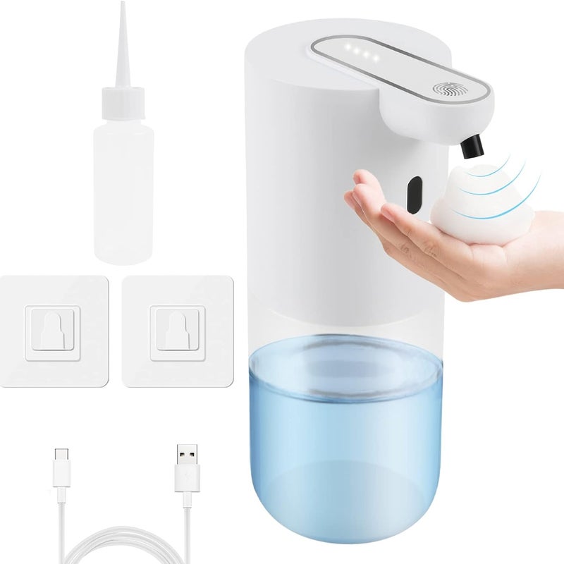 Automatyczny dozownik mydła, bezdotykowy dozownik mydła o pojemności 400 ml, ładowany przez USB, wodoodporny (IPX5), do montażu ściennego, odpowiedni