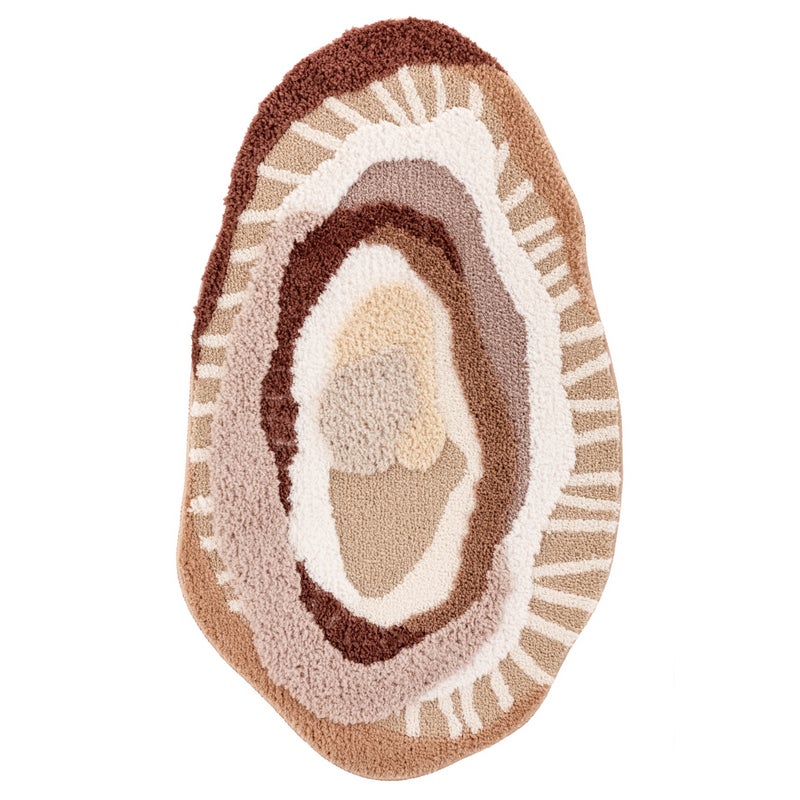 Dywanik łazienkowy Shaggy 3D Gaia 60x100 cm abstrakcja beżowy