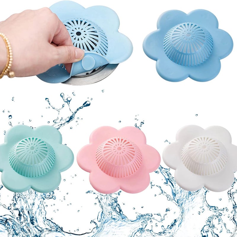 Sitko do zlewu kuchennego, 4 szt., łapacz włosów pod prysznic, silikonowy, spód z przyssawkami