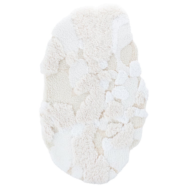Dywanik łazienkowy Shaggy 3D Gaia 50x80 cm strukturalny kremowy