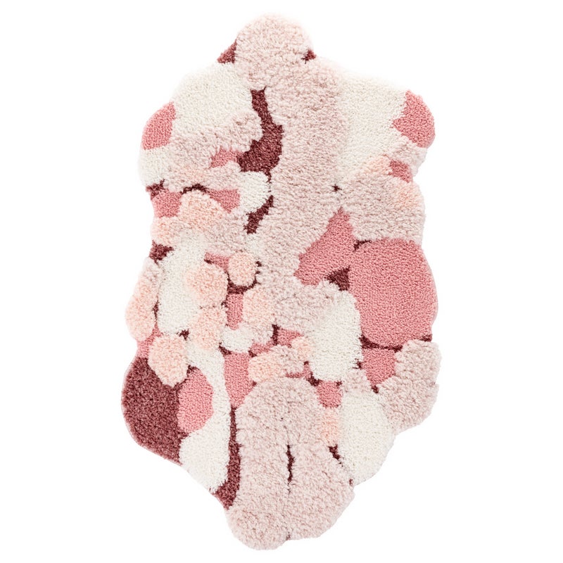 Dywanik łazienkowy Shaggy 3D Gaia 60x100 cm abstrakcja różowy
