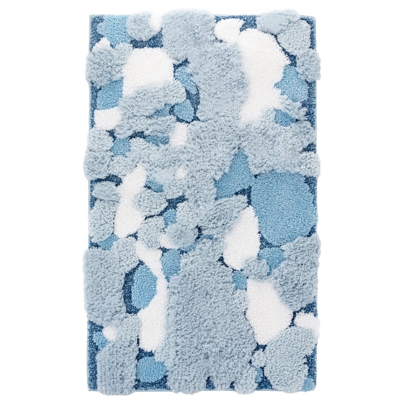 Dywanik łazienkowy Shaggy 3D Gaia 60x100 cm strukturalny niebieski
