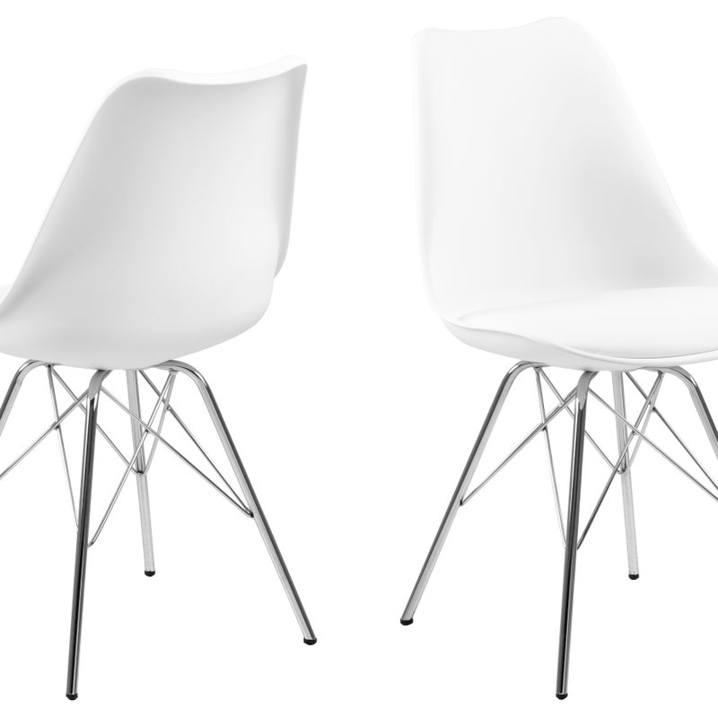 Erin krzesło do jadalni biały, chrom.