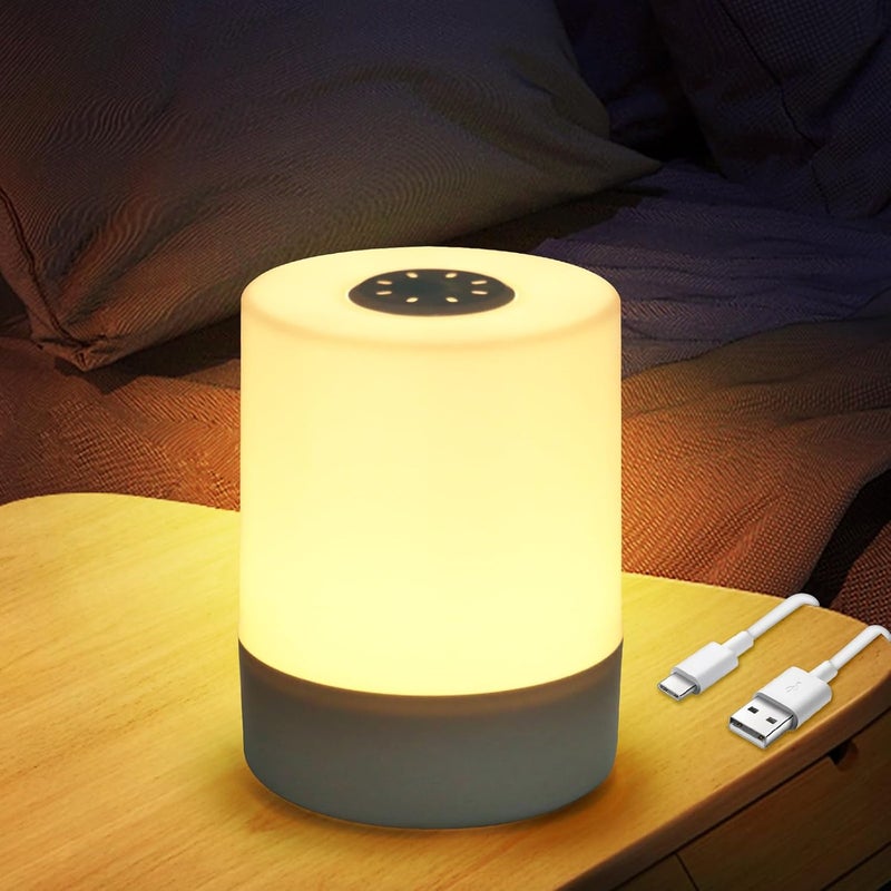 Lampka nocna LED - mała bezprzewodowa lampka stołowa - ściemnialna dotykowo lampka nocna - lampka nocna LED - ładowana przez USB