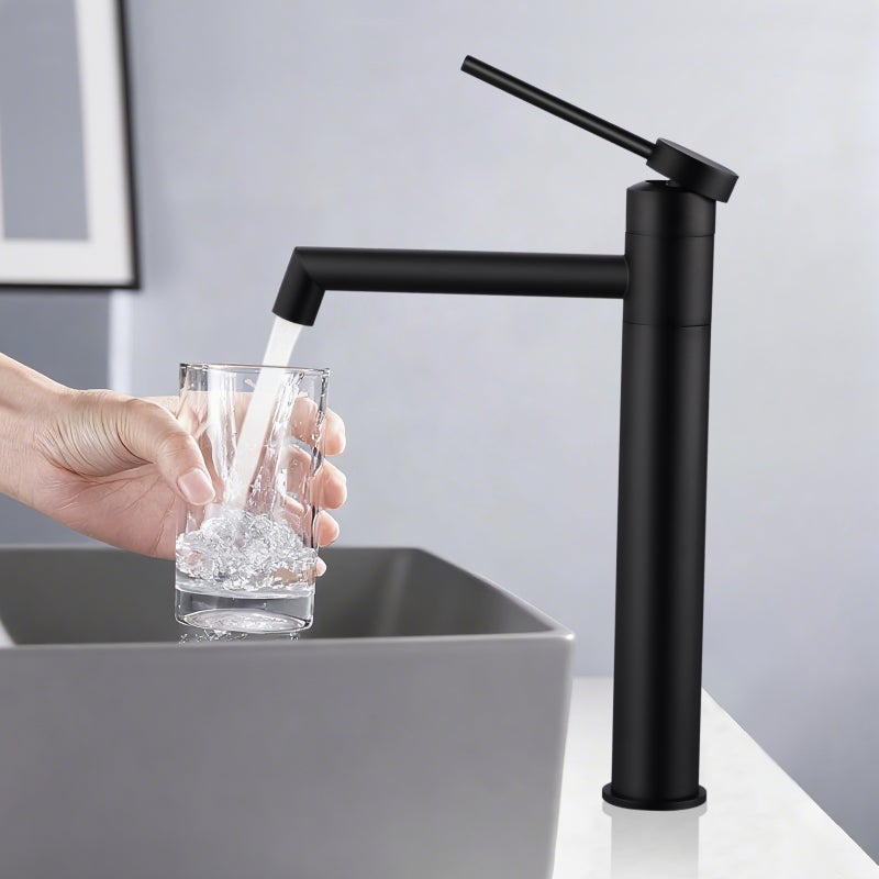 LOVHAUS Bateria Umywalkowa, Bateria Łazienkowa z Wylewką o Wysokości 210 mm, Bateria Jednouchwytowa Obrotowa o 360