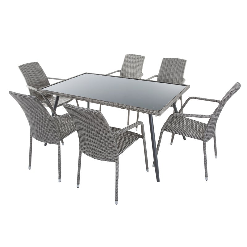Zestaw mebli ogrodowych z technorattanu szary Lupus PATIO