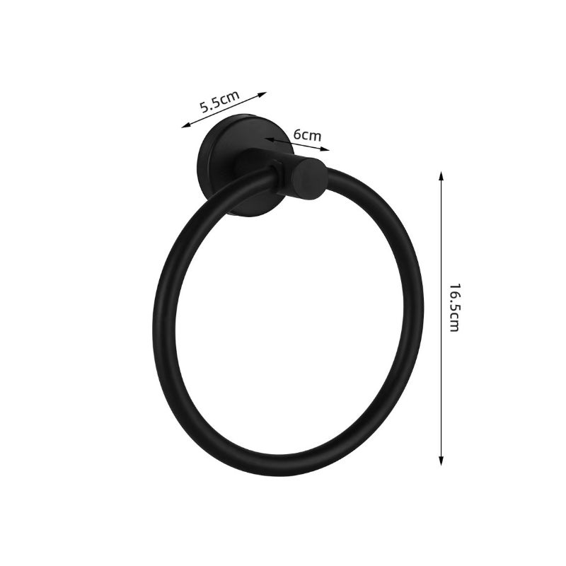 Wieszak na ręczniki, ścienny, ze stali nierdzewnej w kolorze matowej czerni, okrągły uchwyt na ręczniki do łazienki i kuchni (czarny)