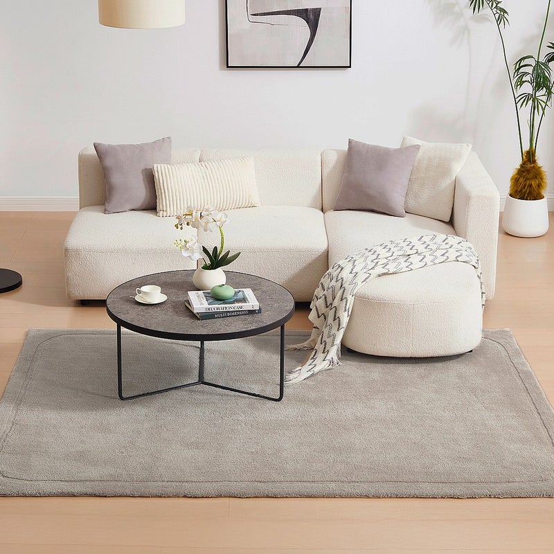 Dywan ze średniej długości włosiem - 160 x 230 cm - Taupe - VELINA