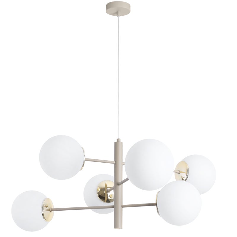 Lampa sufitowa wisząca Vinceza glamour 6xE14 kaszmirowy/złoty Light Home LH