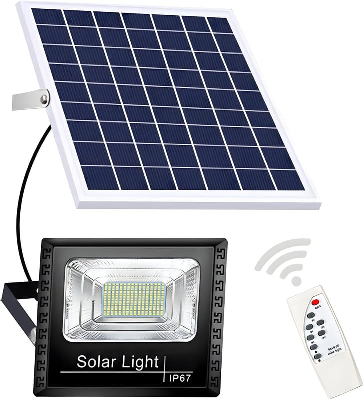 Wodoodporna lampa solarna do ogrodu, altany, szopy, stodoły, ganku, patio i innych miejsc (50 W)