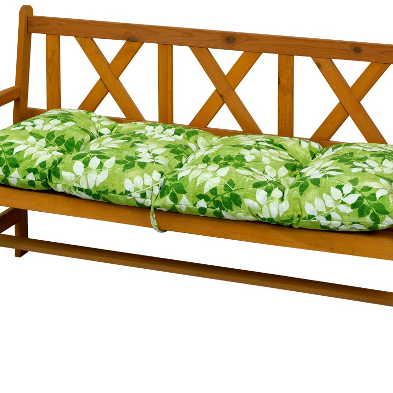 Poduszka na ławkę ogrodową AMPO 160 cm zielony biały 1 szt.