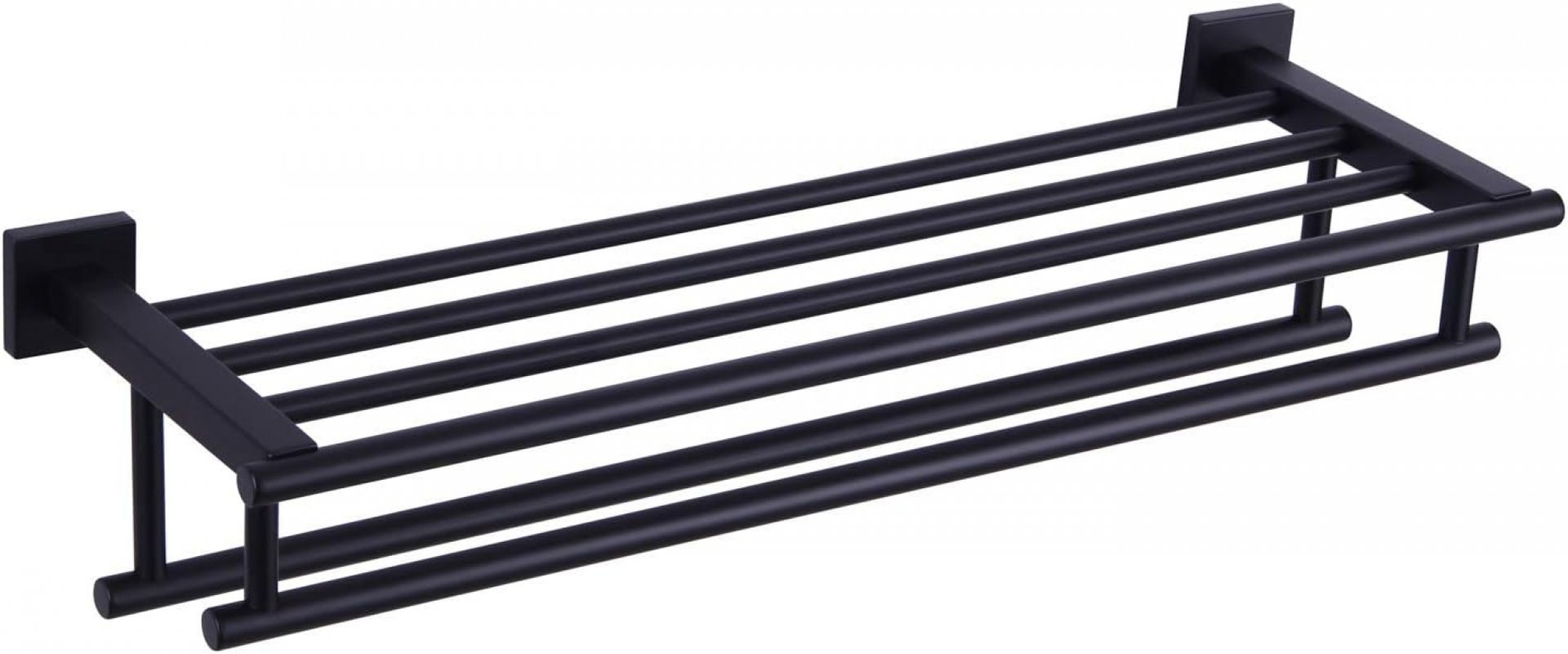 Podwójny wieszak na ręczniki, wieszak na ręczniki wieżowy z podwójnymi drążkami, wieszak na ręczniki ze stali nierdzewnej, czarny, 40 cm