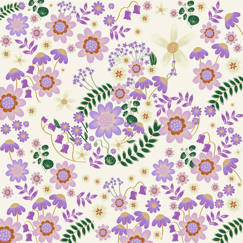 Fototapeta kwiaty fioletowym - 250 x 250 cm - KOMAR