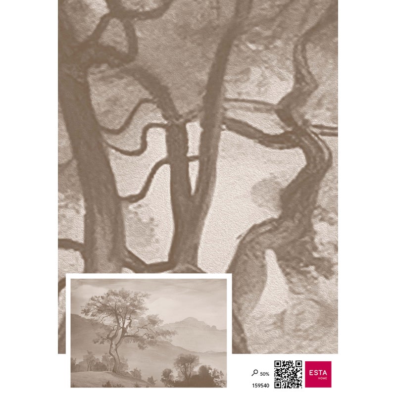 Fototapeta włoski krajobraz taupe - 4 x 2.79 m - ESTAHOME