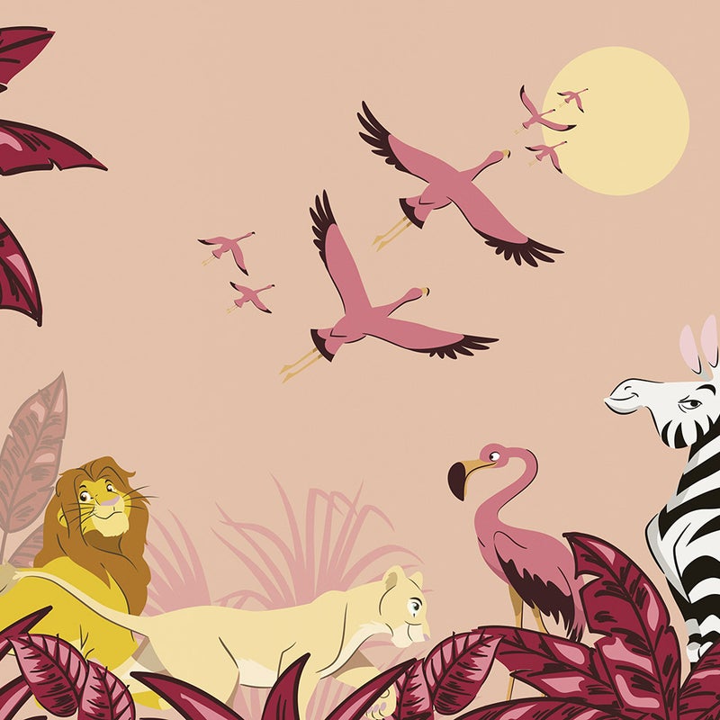 Fototapeta Król Lew różowym - 500 x 250 cm - KOMAR