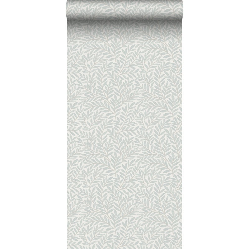Tapeta liście w stylu skandynawskim jasnoniebieskim - 53 cm x 10 m - SANDERS & SANDERS