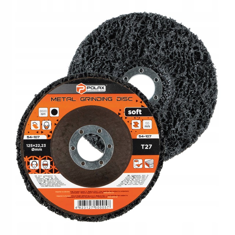 Polax Tarcza ścierna z włókniny czarna delikatna T27 125 22.23mm