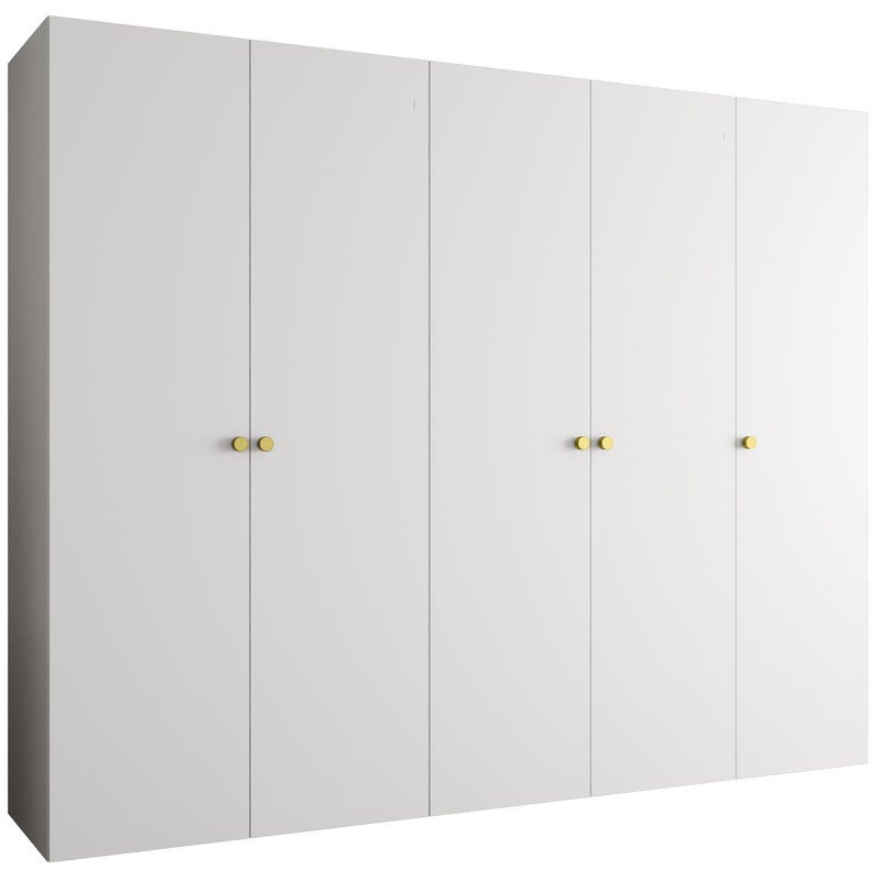 Szafa uchylna otwierana Parma 1 250 x 52 x 202 cm biały + u. złoty Abiks Meble