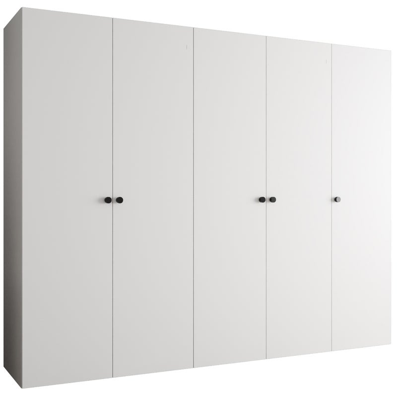 Szafa uchylna otwierana Parma 1 250 x 52 x 202 cm biały + u. czarny Abiks Meble