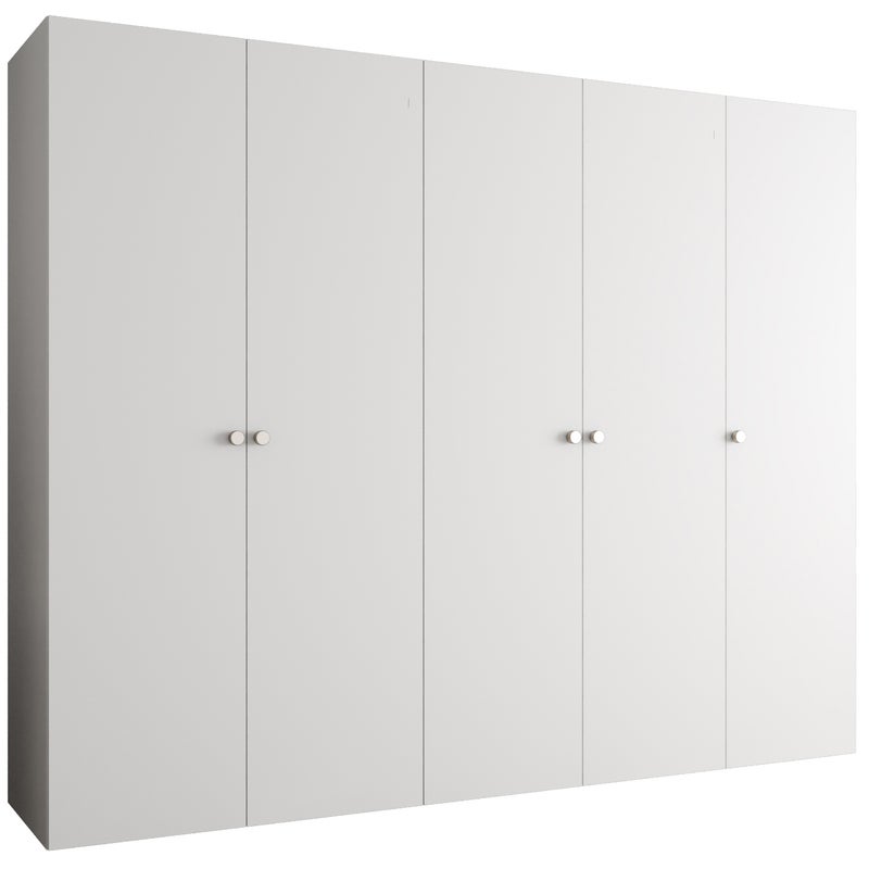 Szafa uchylna otwierana Parma 1 250 x 52 x 202 cm biały + u. srebrny Abiks Meble