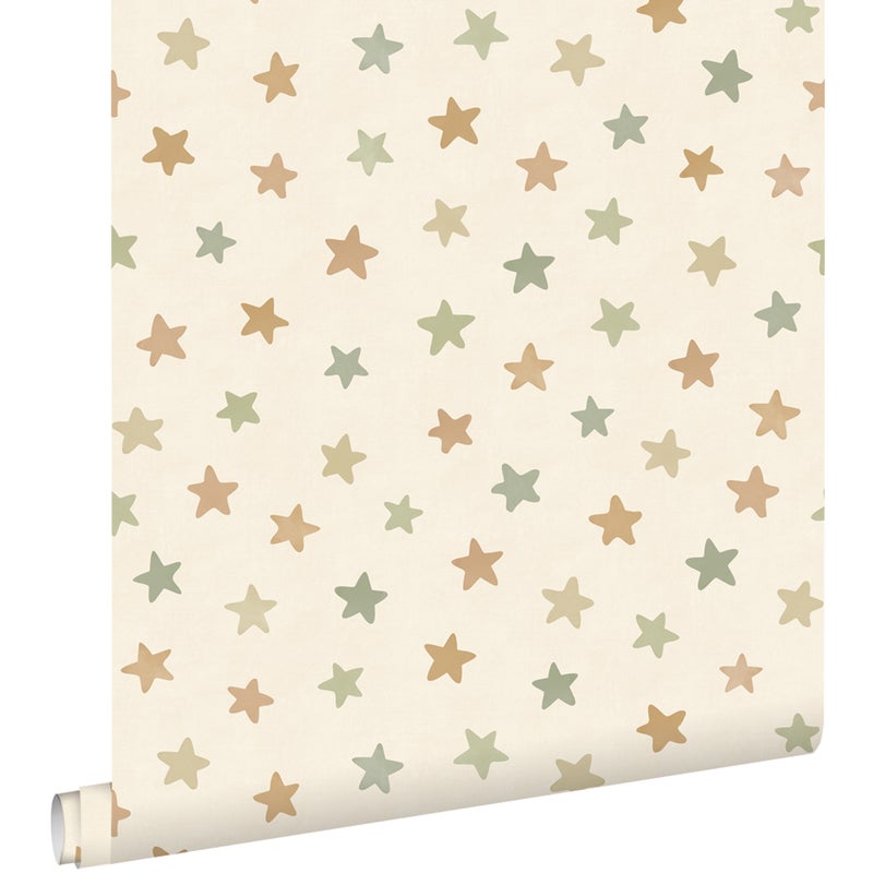 Tapeta ognie zielonymIniebieskimIbeżowym - 50 x 900 cm - ESTAHOME