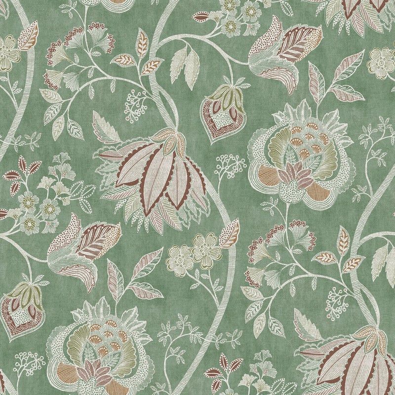 Tapeta kwiaty zielonym - 53 cm x 10 m - SANDERS & SANDERS