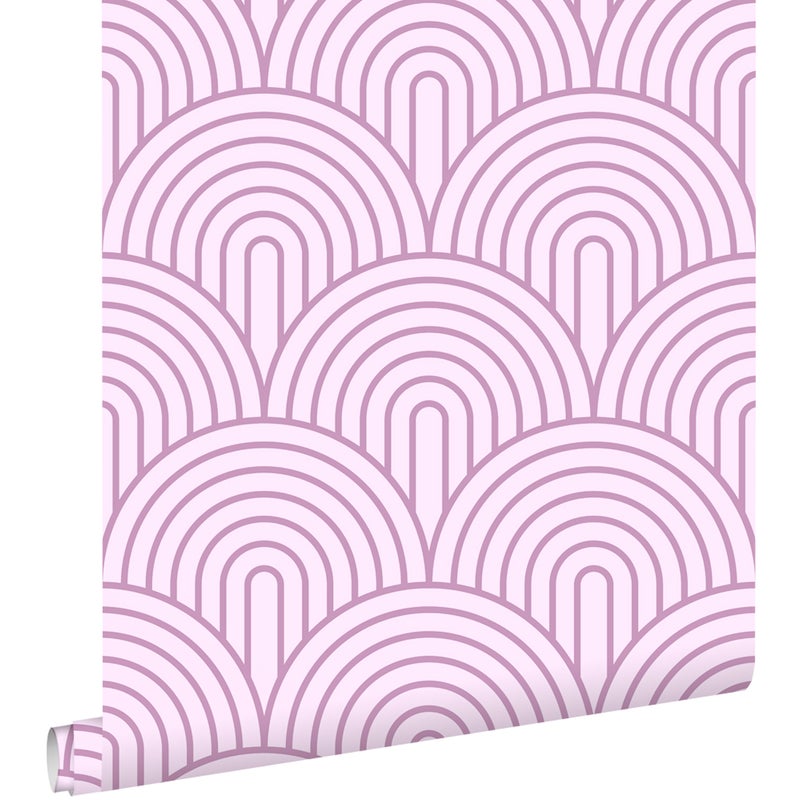 Tapeta motyw art déco liliowo fioletowym - 50 x 900 cm - ESTAHOME