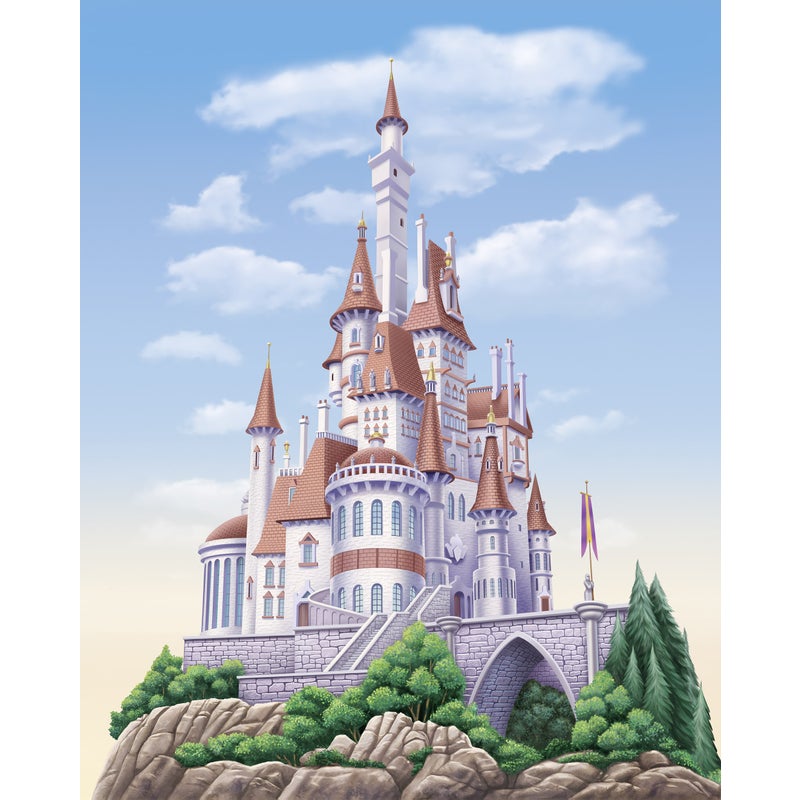 Fototapeta bajkowy zamek w wielu kolorach - 200 x 250 cm - KOMAR