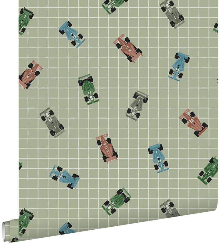 Tapeta samochody wyścigowe zielonym - 50 x 900 cm - ESTAHOME