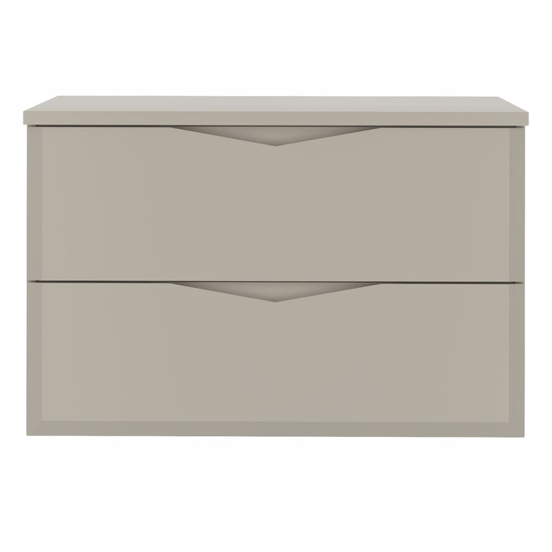 Szafka łazienkowa DELICA 80 cm kaszmir z blatem wisząca 2 szuflady frezowane MDF mat