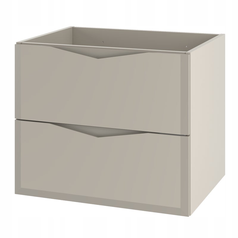 Szafka łazienkowa DELICA 60 cm kaszmir wisząca 2 szuflady frezowane MDF mat