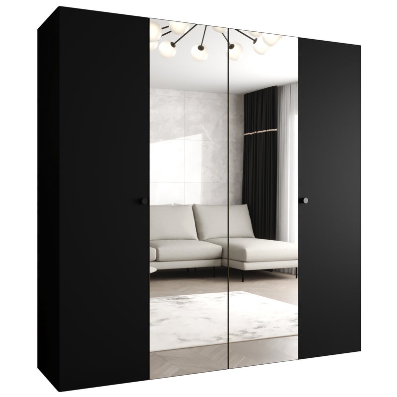 Szafa uchylna otwierana Parma 2 200 x 52 x 202 cm czarny + u. czarny Abiks Meble