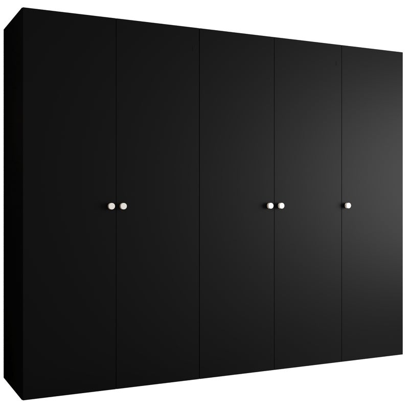 Szafa uchylna otwierana Parma 1 250 x 52 x 202 cm czarny + u. srebrny Abiks Meble