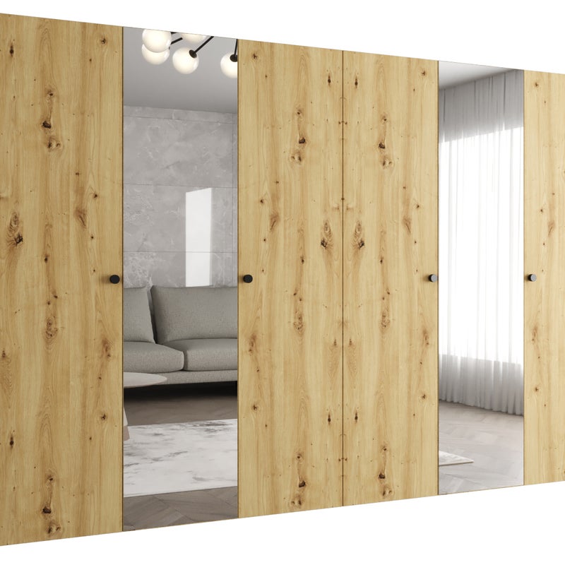 Szafa uchylna otwierana Parma 2 300 x 52 x 202 cm artisan + u. czarny Abiks Meble