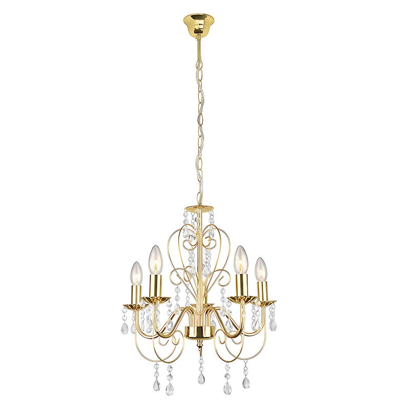 Lampa Sufitowa Wisząca Toolight Ebt009-5Cp Złoty