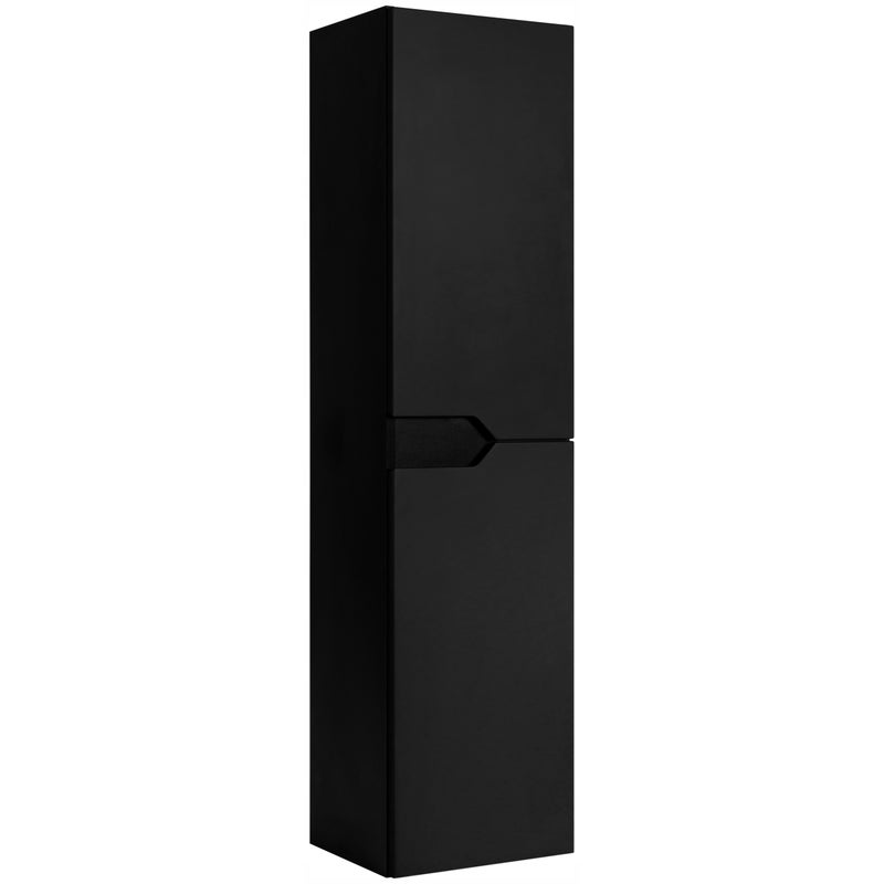 Słupek łazienkowy MODERN 35x136 cm czarny MDF frezowane uchwyty