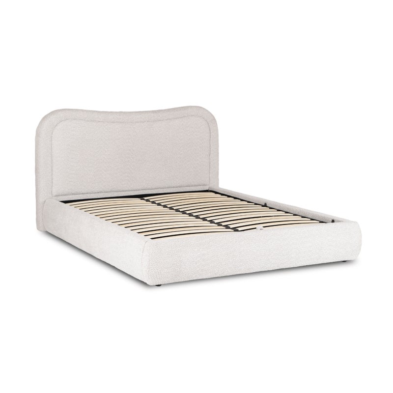 Łóżko 160x200 Tapicerowane Dwuosobowe Do Sypialni Baranek Szary HAGA