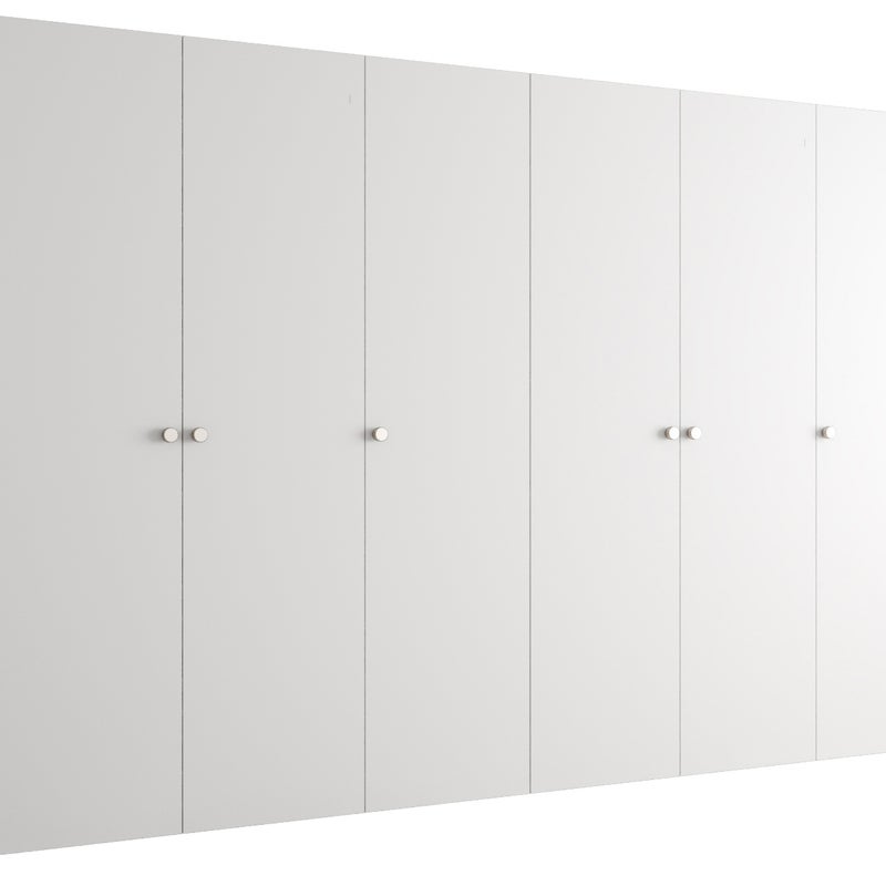 Szafa uchylna otwierana Parma 1 300 x 52 x 202 cm biały + u. srebrny Abiks Meble