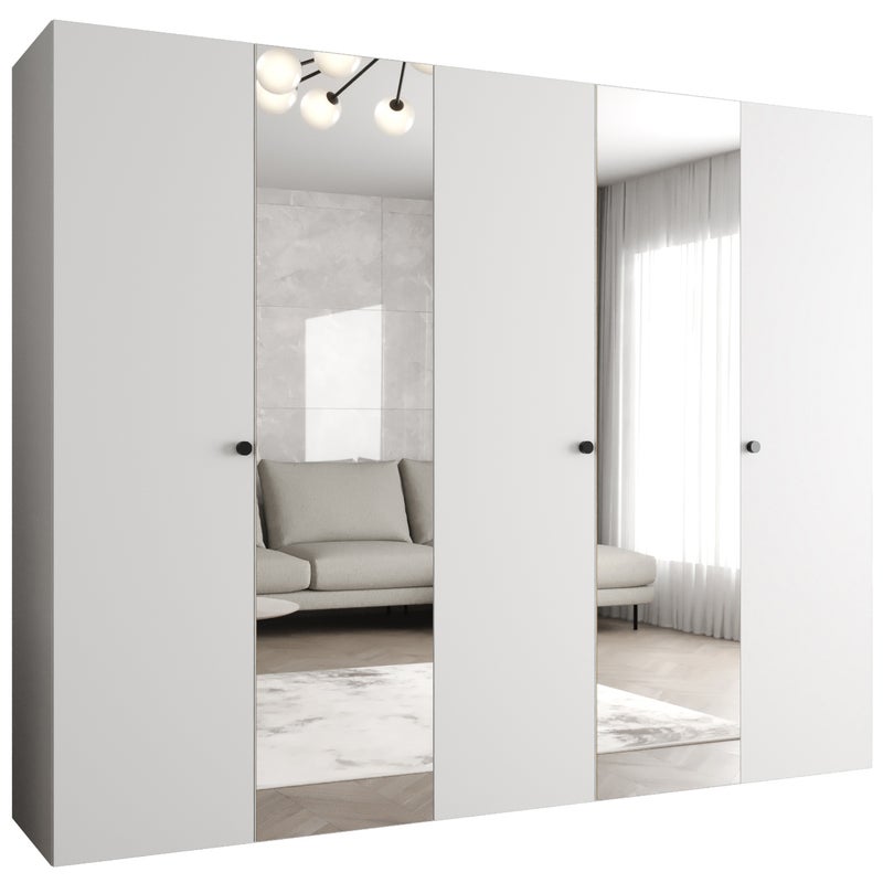 Szafa uchylna otwierana Parma 2 250 x 52 x 202 cm biały + u. czarny Abiks Meble