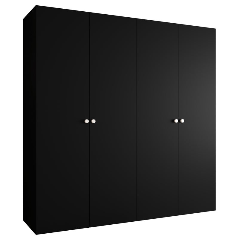 Szafa uchylna otwierana Parma 1 200 x 52 x 202 cm czarny + u. srebrny Abiks Meble
