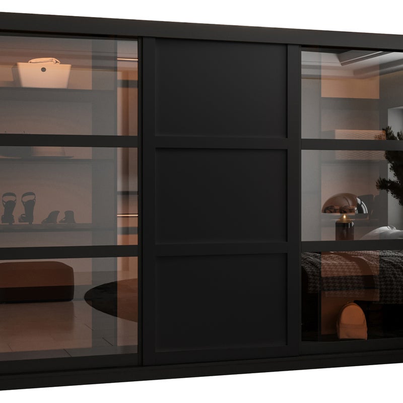 Szafa przesuwna Dome 3 250 x 62 x 200 czarny