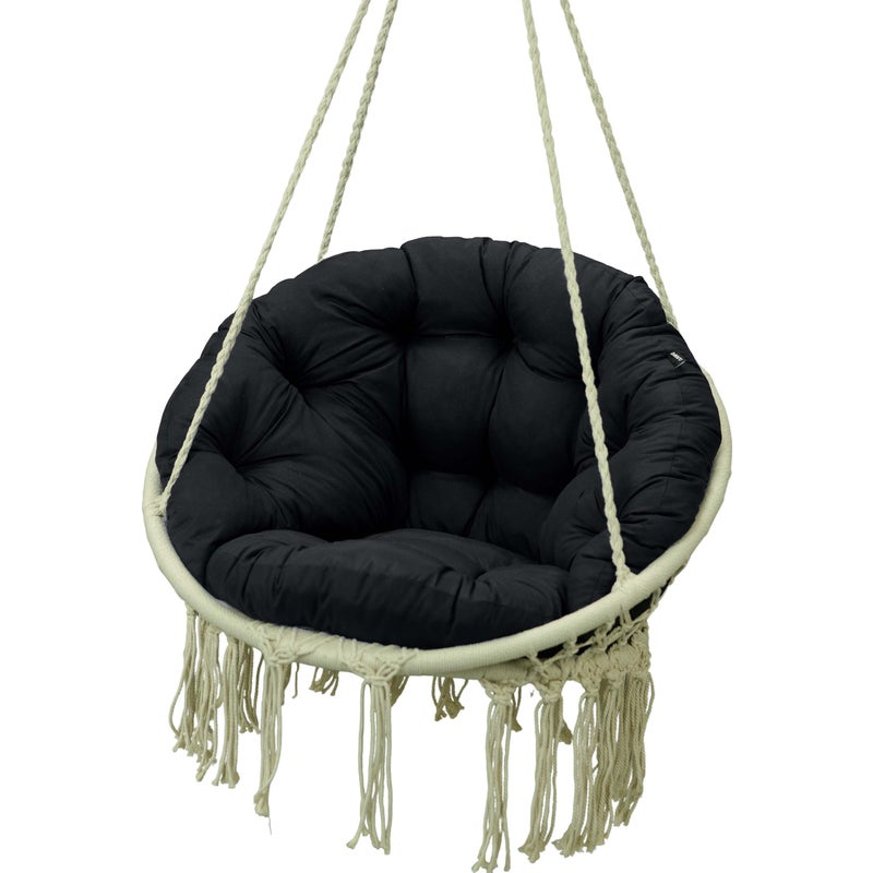 Poduszka ogrodowa na krzesło huśtawkę wiszącą bocianie gniazdo AMPO 110x60 cm czarny 1 szt.
