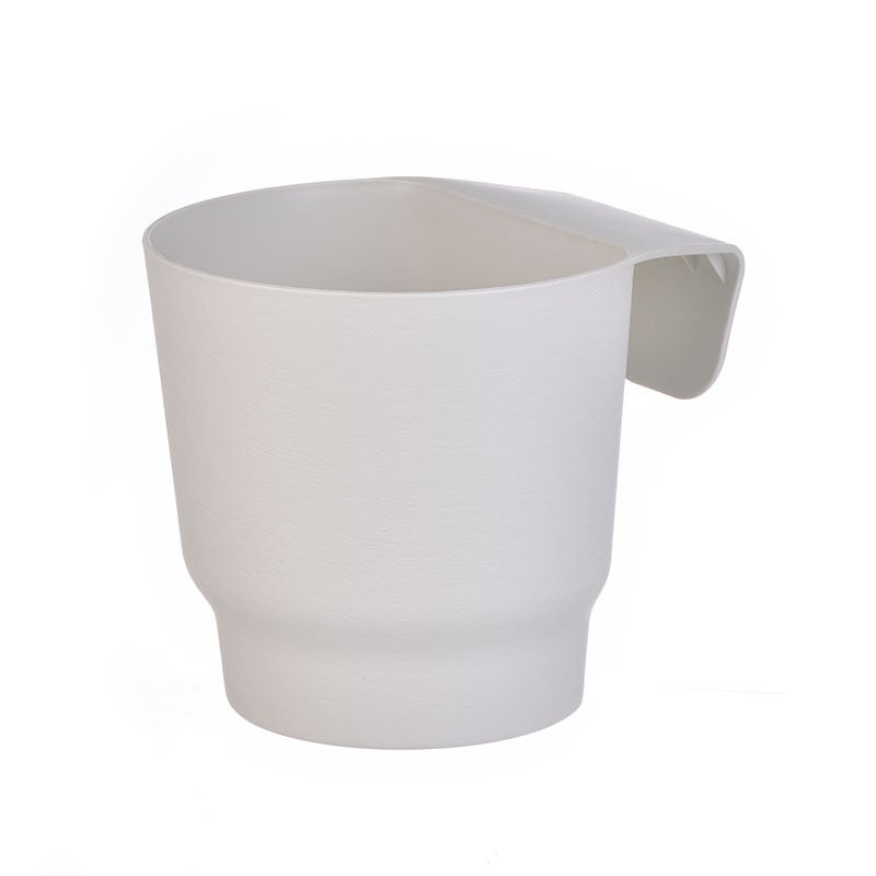 Doniczka wisząca na płot balkonowy, mała, biała, plastikowa, odpowiednia do dekoracji ogrodu zewnętrznego, 1 sztuka