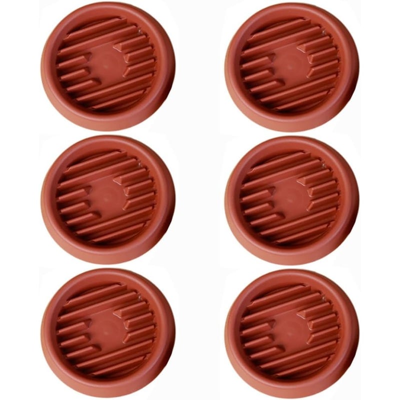 Doniczka w kolorze ceglastoczerwonym, średnica wewnętrzna 7 cm, 6 plastikowych pierścieni odpowiednich do roślin, gruba tacka drenażowa