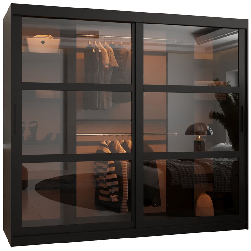 Szafa przesuwna Dome 200 x 62 x 200 czarny