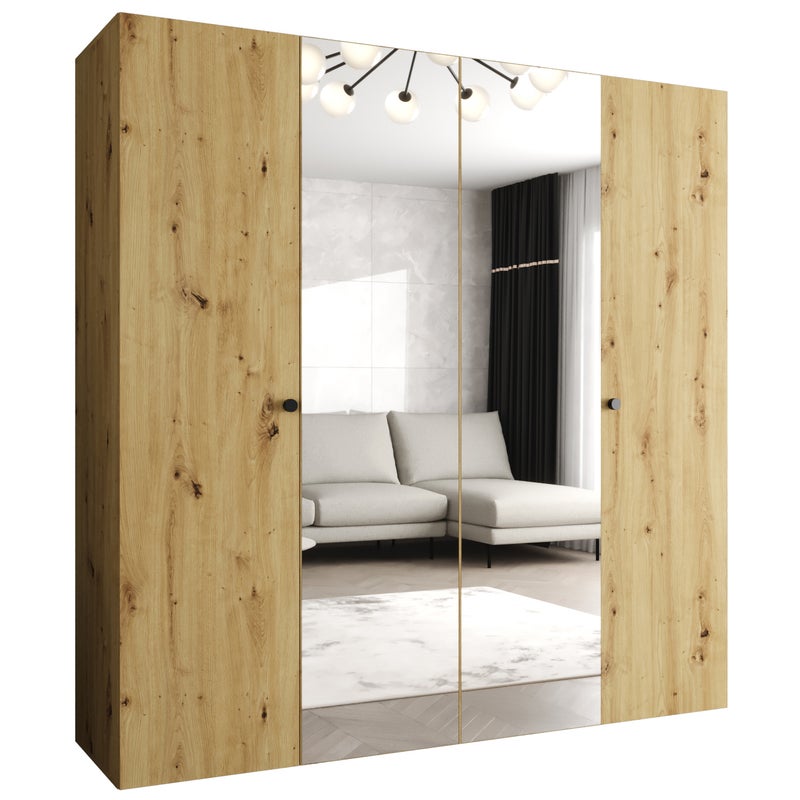 Szafa uchylna otwierana Parma 2 200 x 52 x 202 cm artisan + u. czarny Abiks Meble